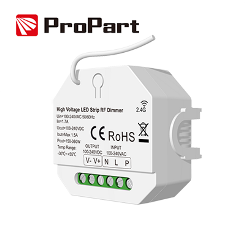 Dimmer RF-Dimmer 1CH*1,5A 100-240VAC für LED, Hochspannung