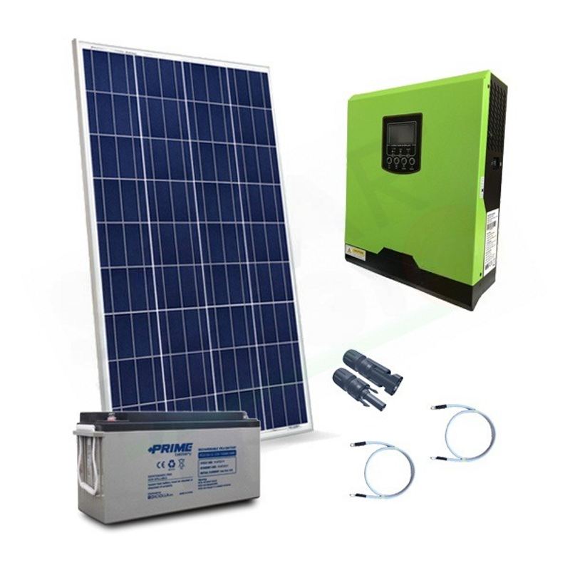 Solar-Kit OFFNETES PHOTOVOLTAIK-KIT 200 W 12 V MIT 150 AH AGM-BATTERIE