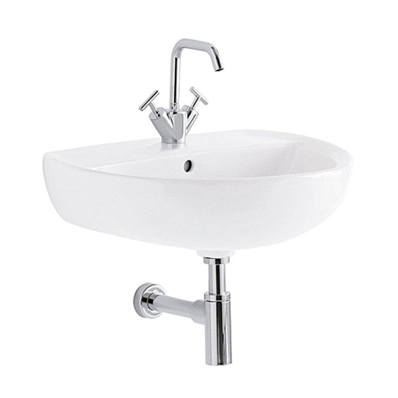 Lavabo Geberit Colibrì 60 cm Einloch-Wandwaschtisch in glänzendem Weiß