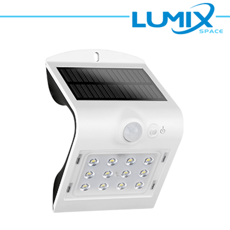 Beleuchtung Drahtlose Solar-LED-Wandleuchte mit Sensoren 220lm WEISS