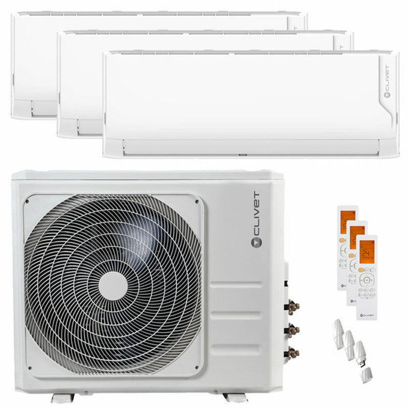 Clivet Cristallo 2 Test-Split-Klimaanlage 12000+12000+24000 BTU Inverter A++