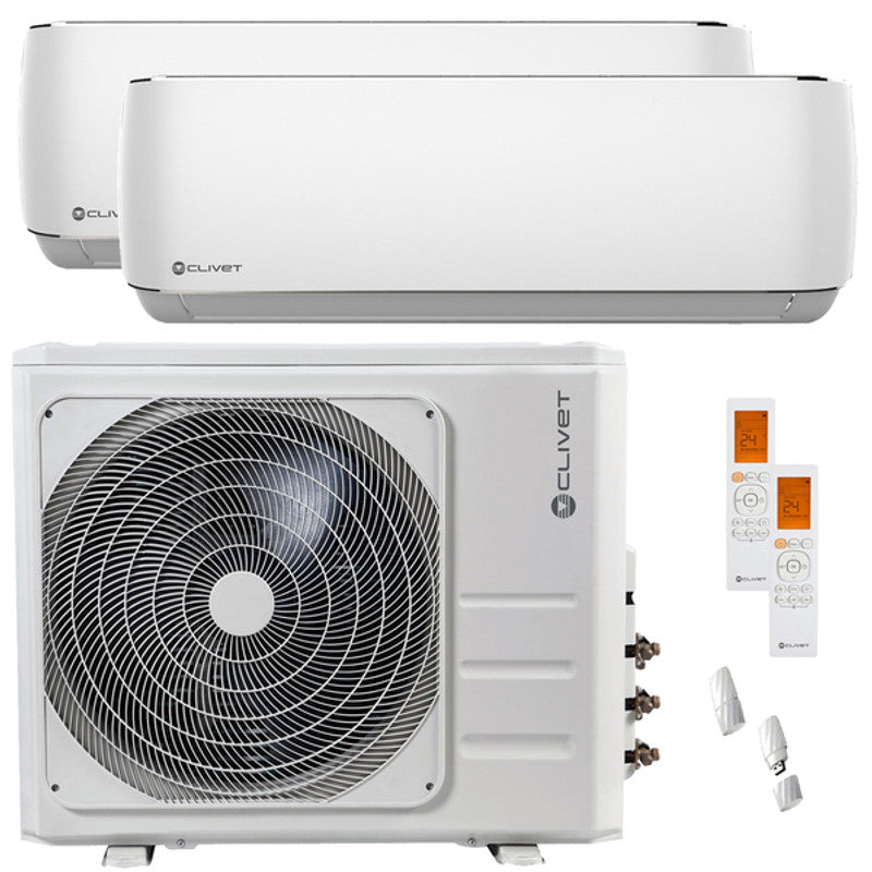 Clivet Cristallo Dual-Split-Klimaanlage 12000+24000 BTU Inverter A++ WiFi Uni