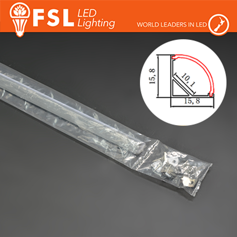 Solar-Kit ALUMINIUMPROFIL-KIT 6063 – 2 m SILBER-Ecke – Opalabdeckung