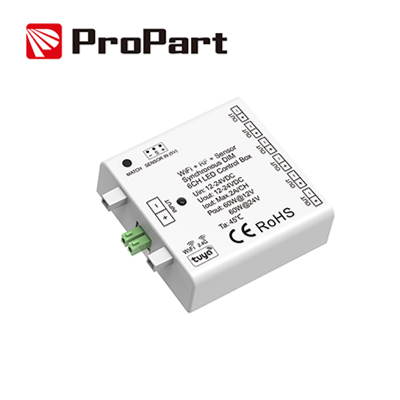 Box Synchronsteuerbox 6CH Dim 12-24VDC, WiFi - RF - Sensor