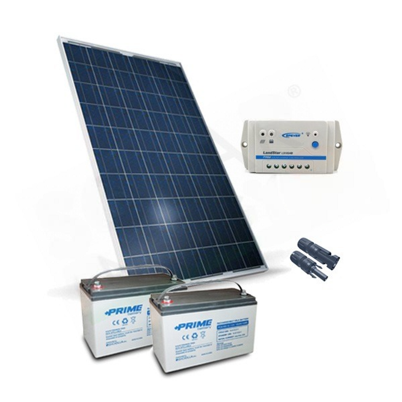 Solar-Kit SOLAR KIT PRO 280W 24V – 280W MODUL / 10A REGLER / 2 100AH BATTERIEN / KABEL