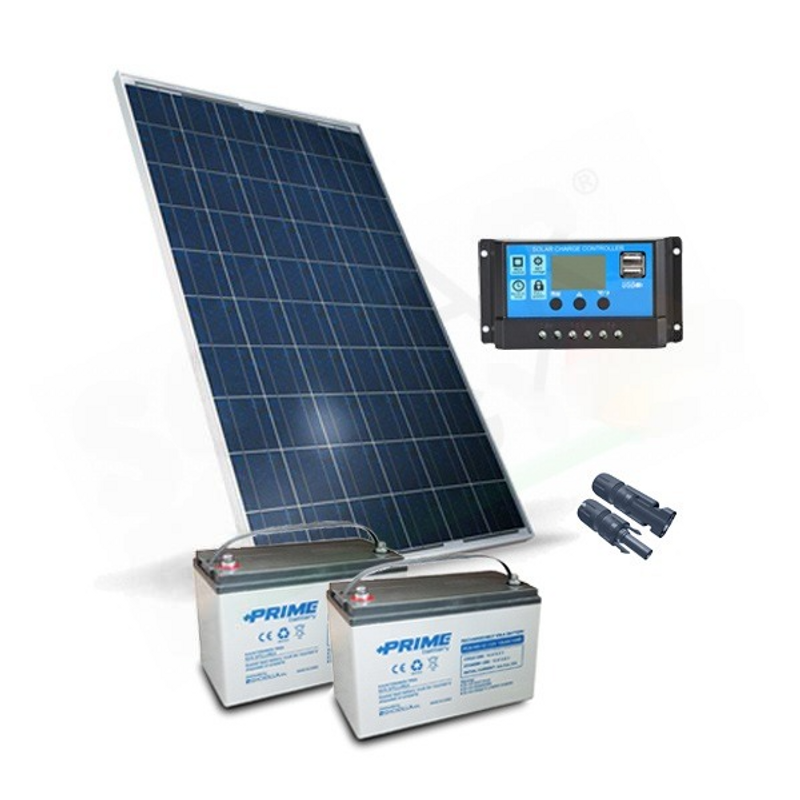 SOLAR-KIT PRO 280W 24V – 280W-MODUL / 10A-REGLER / 2 100AH-BATTERIEN