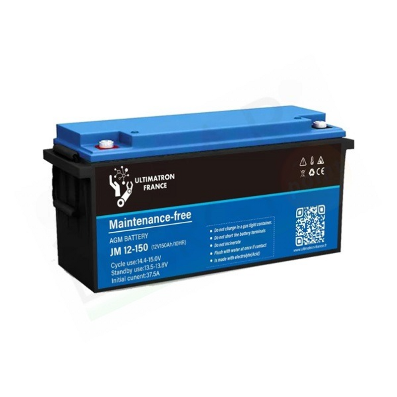 ULTIMATRON FRANCE JM12-150 – HERMETISCHE SOLARBATTERIE AGM 150AH 12V