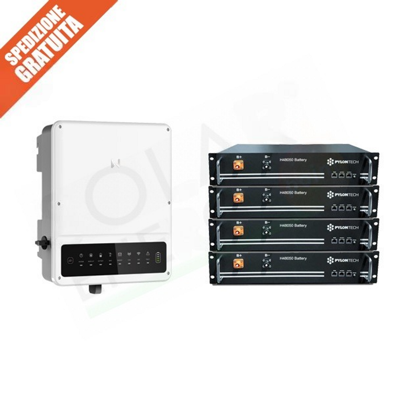 GOODWE PYLONTECH SPEICHERKIT – GW6000-EH 6 KW INVERTER UND H48050 9,6 KW BATTERIE