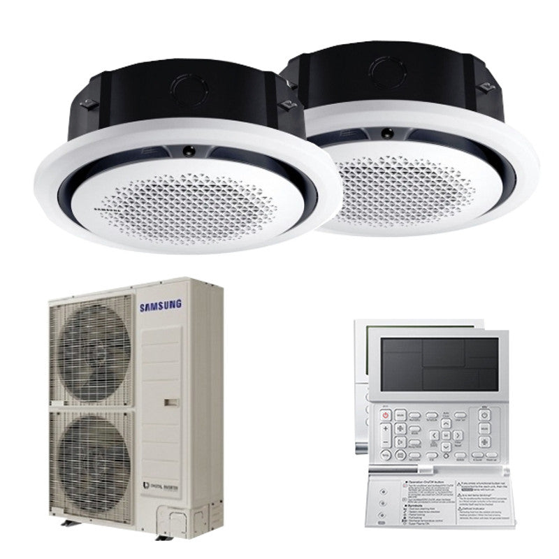 Samsung Kassettenklimaanlage 360° Dual Split 24000+24000 BTU Wechselrichtereinheit und