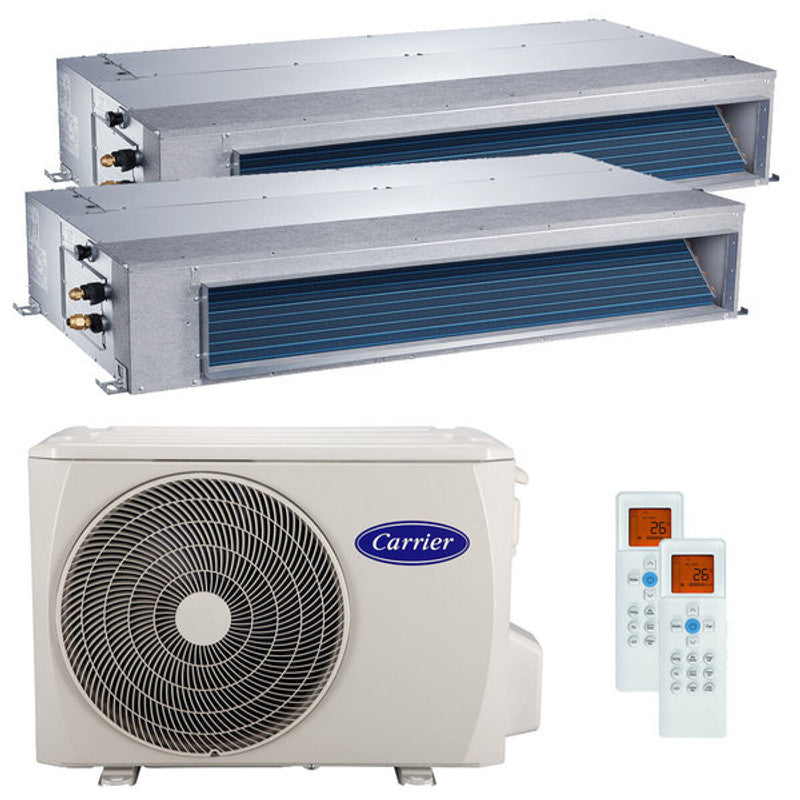 Carrier-Kanalklimaanlage 42QSS Dual Split 12000+18000 BTU Inverter A++