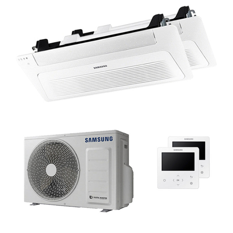 Samsung WindFree Kassetten-Klimaanlage, 1-Wege-Dual-Split, 12.000 + 12.000 BTU, umgekehrt