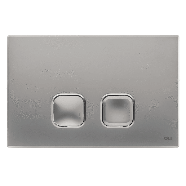 Abdeckung Doppelknopfplatte OLI PLAIN Satin Chrome
