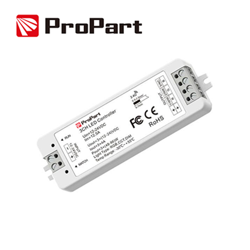 Ricevitore DIM-Empfänger + Taste 12/24 V DC, 3CH*4A, RF2.4G