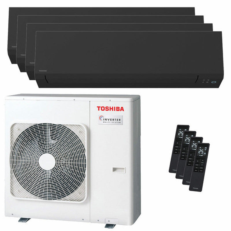 Toshiba SHORAI Edge Black quadratische Split-Klimaanlage 7000+7000+9000+16000 BTU i