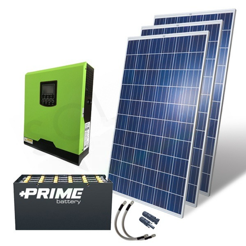 Solar-Kit OFF-GRID-PHOTOVOLTAIK-KIT 840 W 24 V MIT OPZS 1440 AH-BATTERIEN