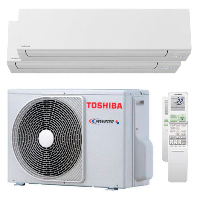 Toshiba SHORAI Edge Dual-Split-Klimaanlage 7000+7000 BTU Inverter A++ WLAN un