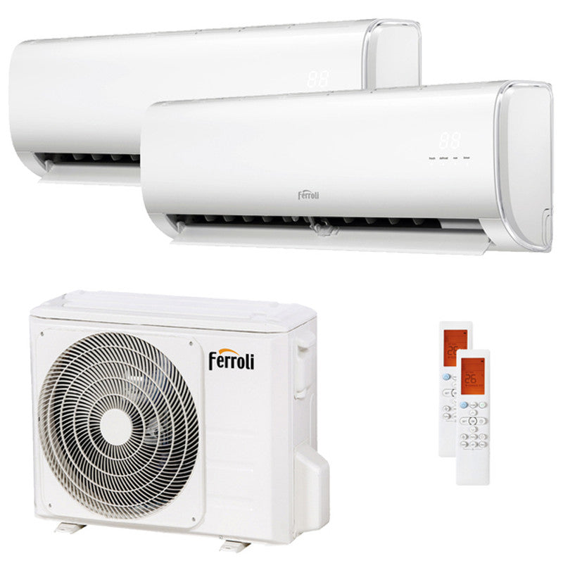 Ferroli Giada Dual-Split-Klimaanlage 12000+12000 BTU Inverter A+ WLAN-Einheit und