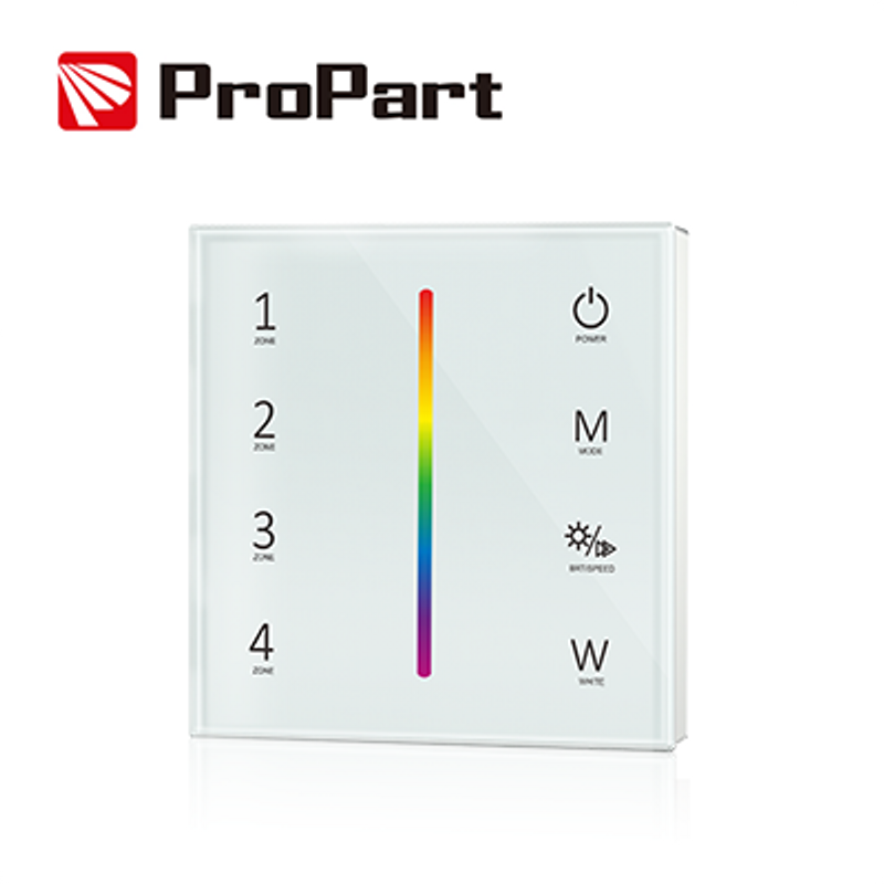 Telecomando Weiße RGB/RGBW-Wandfernbedienung 4 Zonen RF2.4G