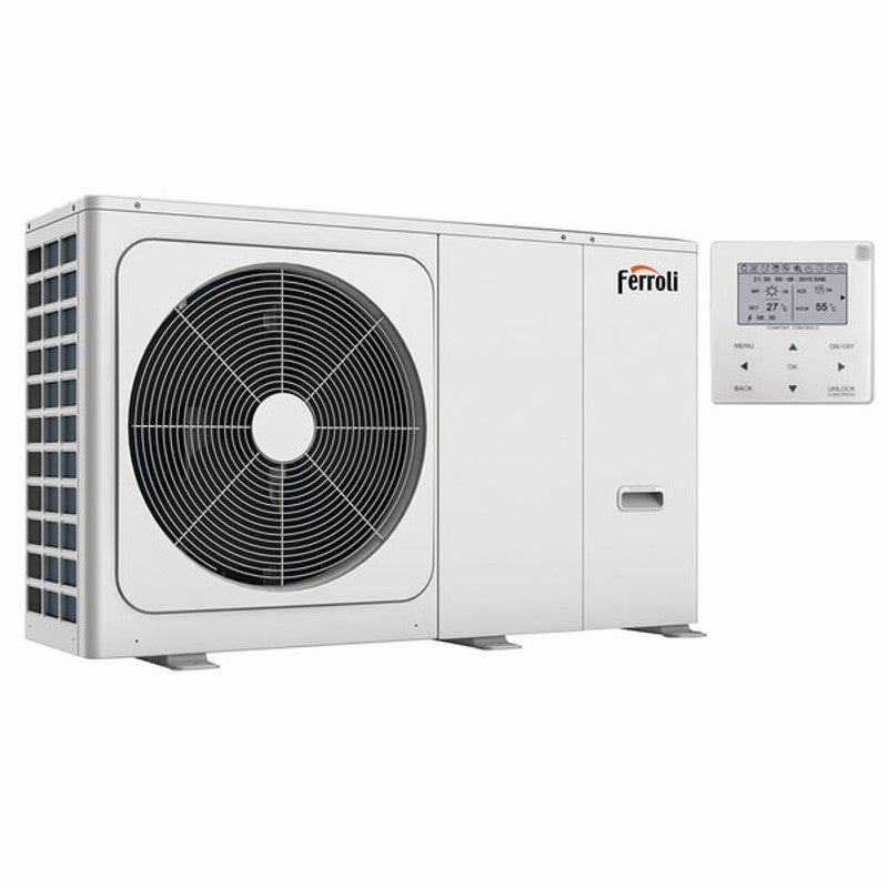 Ferroli Omnia M 3.2 14,5 kW Dreiphasen-Invert-Monoblock-Luft-Wasser-Wärmepumpe