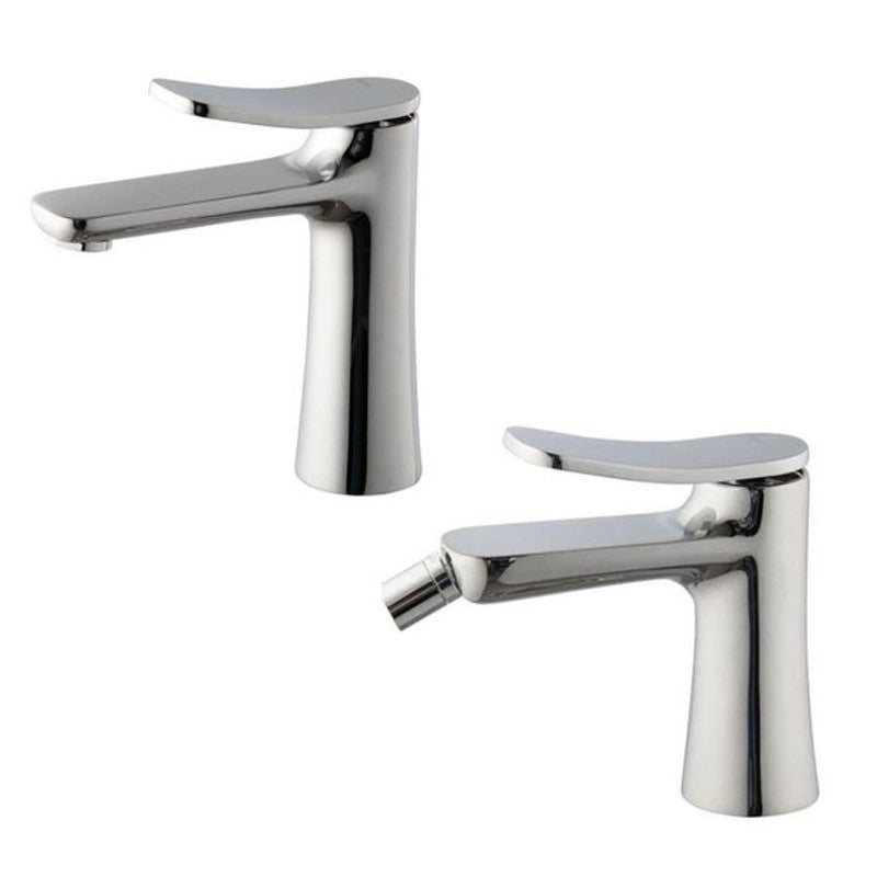 Set Fima Carlo Frattini Flò Chrom-Einhand-Waschtisch- und Bidetmischer-Set