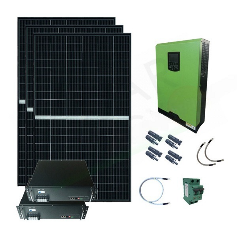 Solar-Kit OFFNETES PHOTOVOLTAIK-KIT 1640 W 24 V MIT 4,8 KWH LITHIUMBATTERIEN