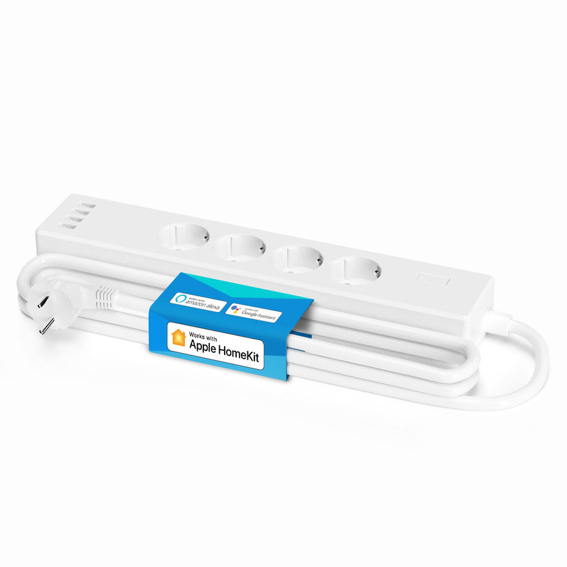 Meross Wi-Fi Schuko Steckdosenleiste 4 Ausgänge + 4USB Apple HomeKit