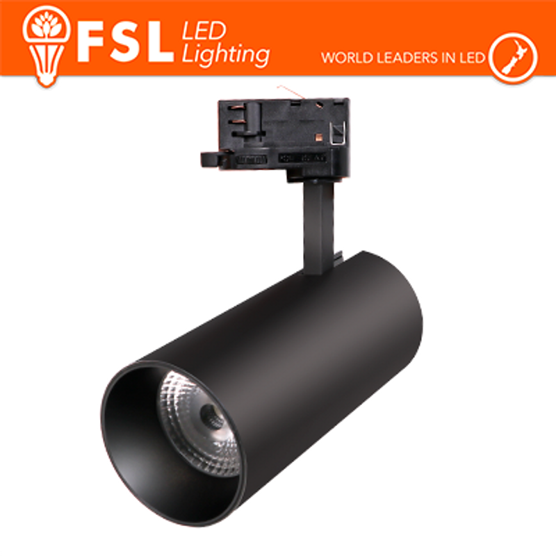 FSL Dreiphasen-Schienenprojektor SCHWARZ - 3 Weiß 3000-4000-6500 K, 30 W, 3500 lm