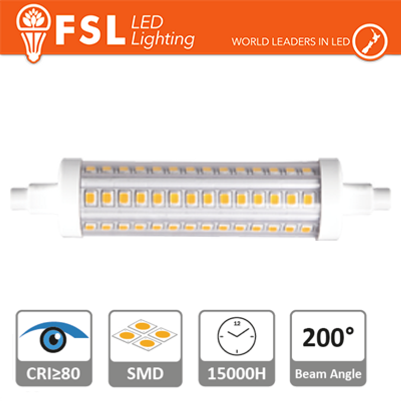R7s – 9,5 W 2700 K 1160 LM >200 ° 25 x 118 mm CRI80