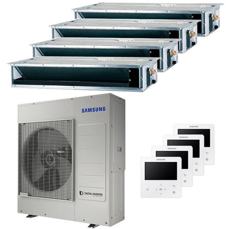 Samsung Kanalklimaanlage mit geteilten Panels 9000+12000+12000+12000 BTU inv