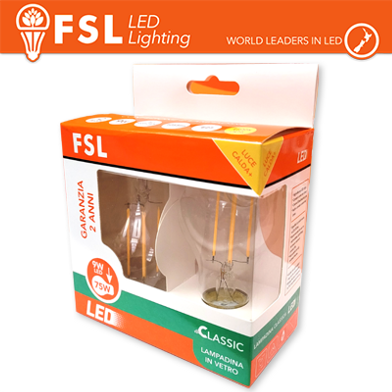 Beleuchtung FILAMENT Tropfenlampe: PROMO 2PACK – 9W 2700K