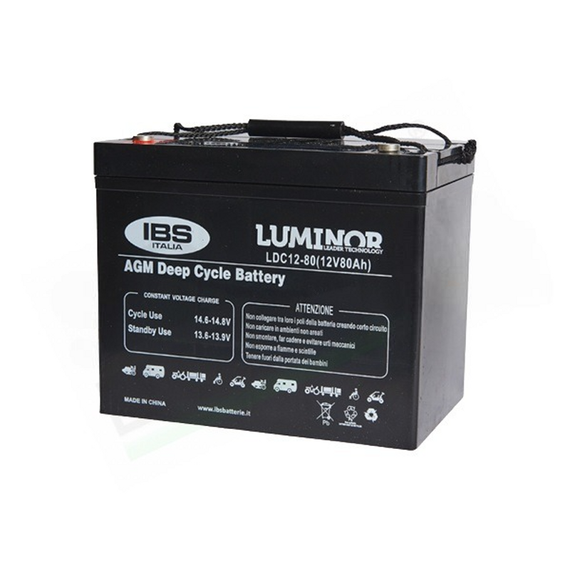 LUMINOR LDC12-80 – STATIONÄRE AGM-TIEFZYKLUS-BATTERIE 12V 80AH