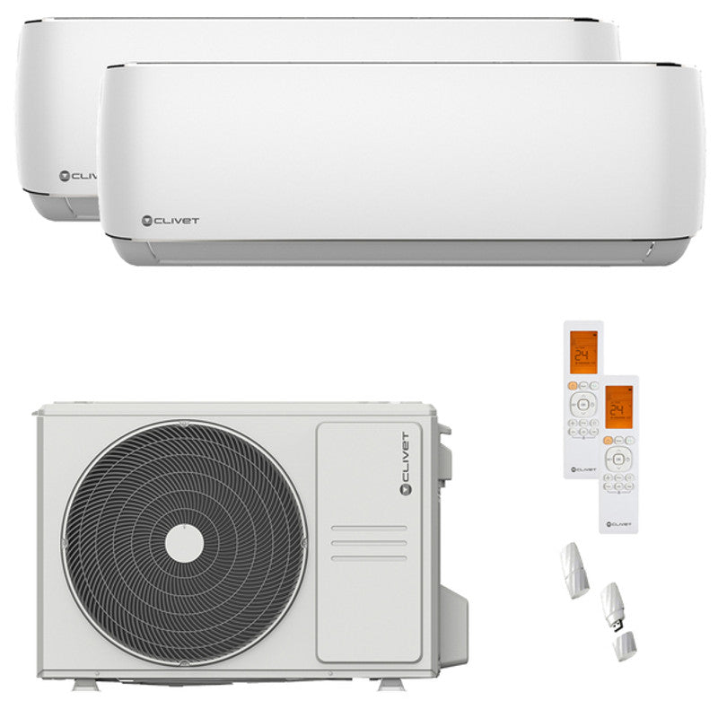 Clivet Cristallo Dual-Split-Klimaanlage 12000+12000 BTU Inverter A+ WLAN-Einheit