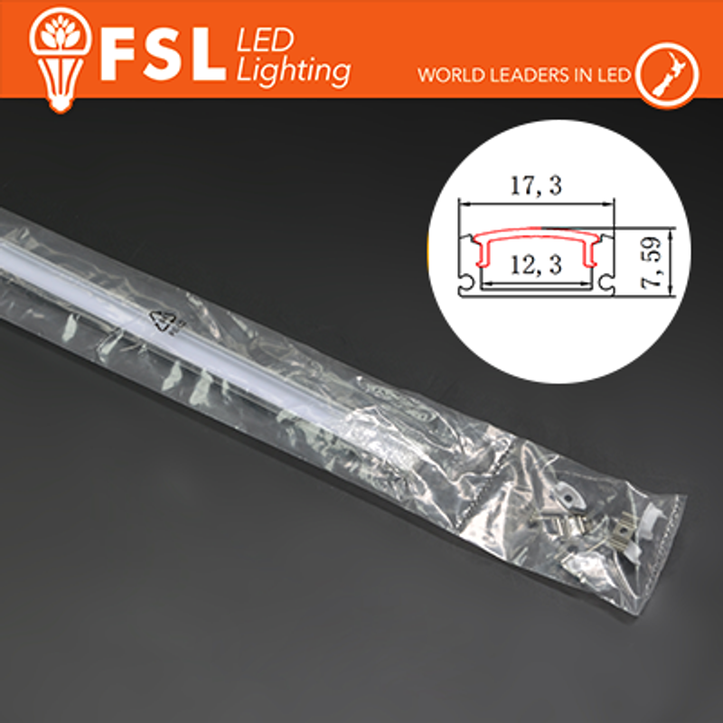 Solar-Kit ALUMINIUMPROFILSATZ 6063 - U 2m SILBER - Opalabdeckung