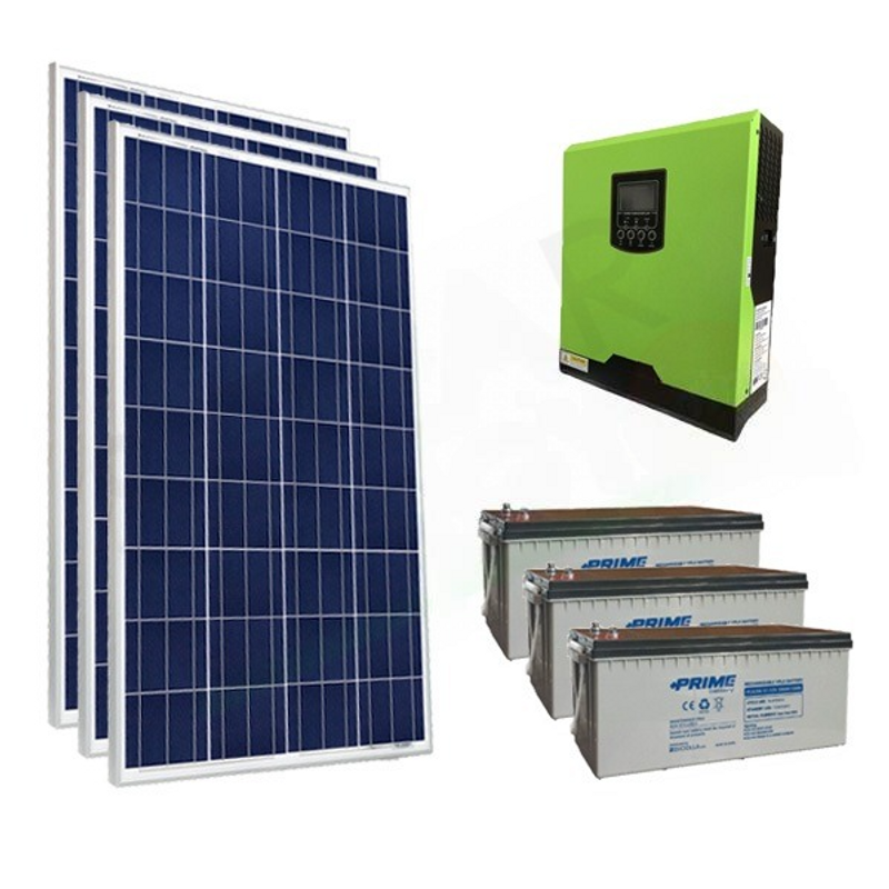 Solar-Kit OFFNETES PHOTOVOLTAIK-KIT 600 W 12 V MIT 600 AH AGM-BATTERIEN