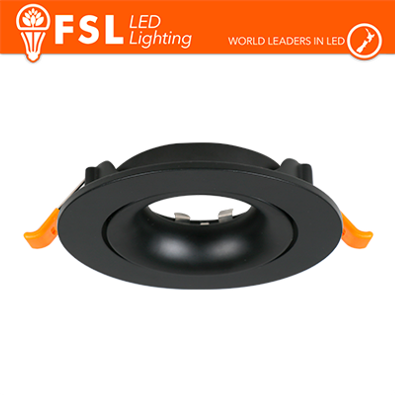 Ring RUNDER verstellbarer Ring – Pulverbeschichtetes Aluminium, 90-mm-Loch SCHWARZ