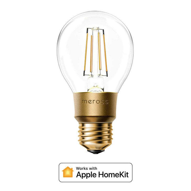 Sma Meross Smart Wi-Fi-Glühbirne, warmes Filament, dimmbar, Apple HomeKit