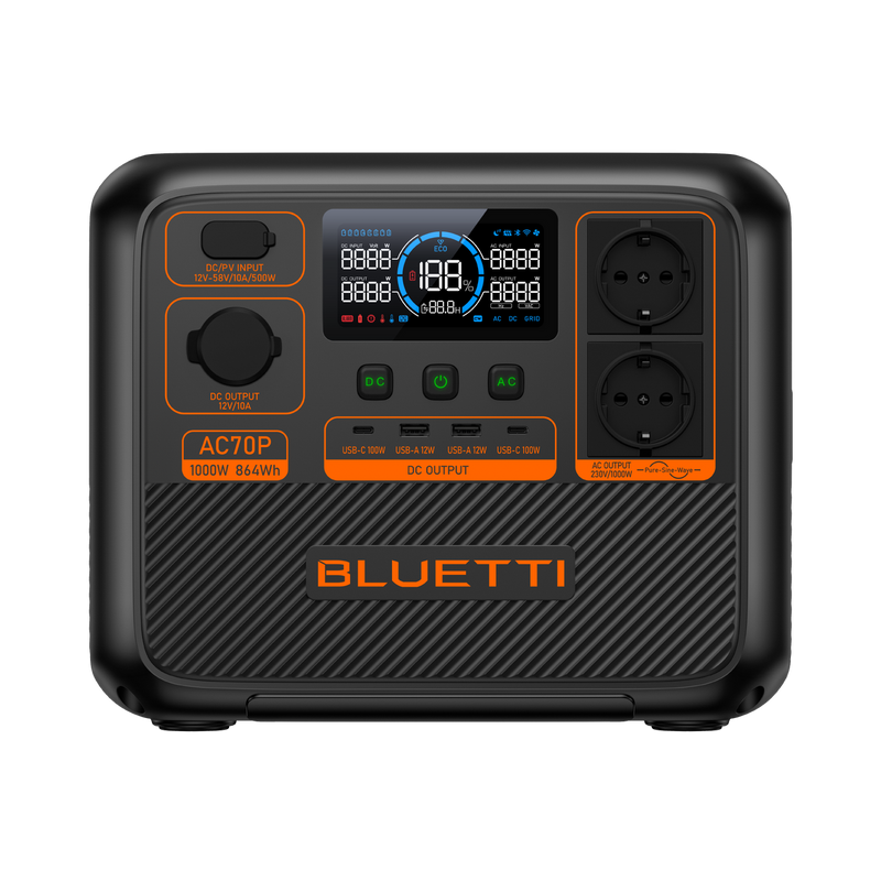 BLUETTI AC70P Kraftwerk | 1.000 W 864 Wh