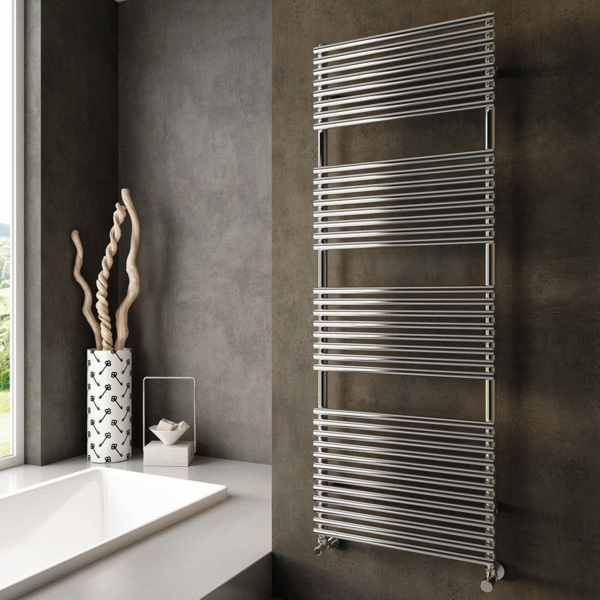 Design-Heizkörper Elen 22 I50 Handtuchwärmer, Heizkörper, 480 x 2084 mm, polierter Edelstahl