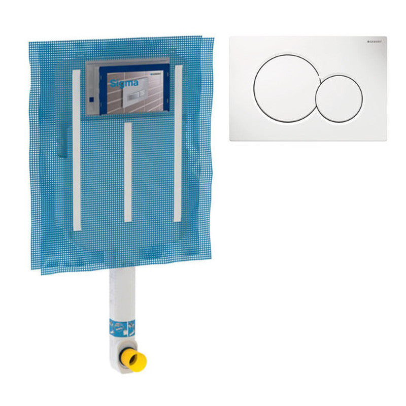 Cassetta Geberit Sigma 8 Einbauspülkasten für Stand-WC + Sigma 01 Platte