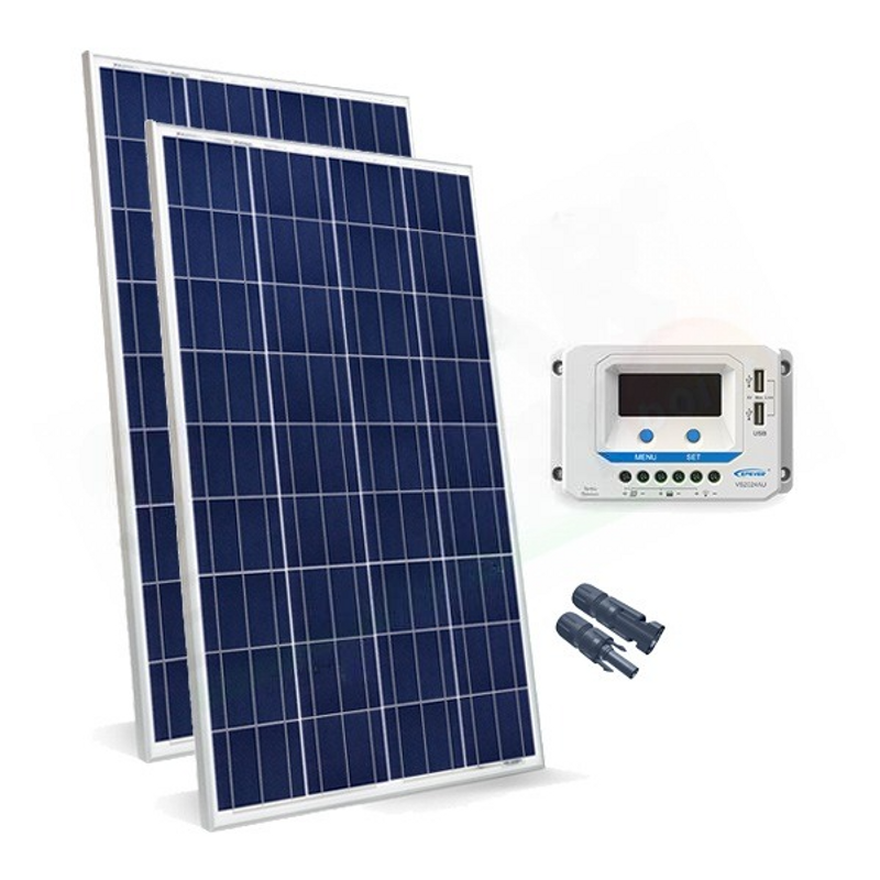 Solar-Kit BASIC-SOLAR-KIT 300 W 24 V – 150 W PHOTOVOLTAIKMODULE UND 20 A-PWM-REGLER