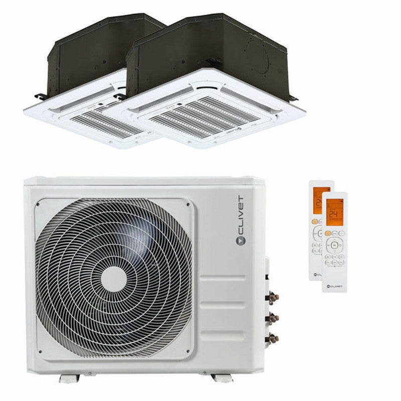 Clivet BOX 2 Klimaanlage 650x650 4-Wege-Dual-Split-Kassette 18000+18000 BTU in