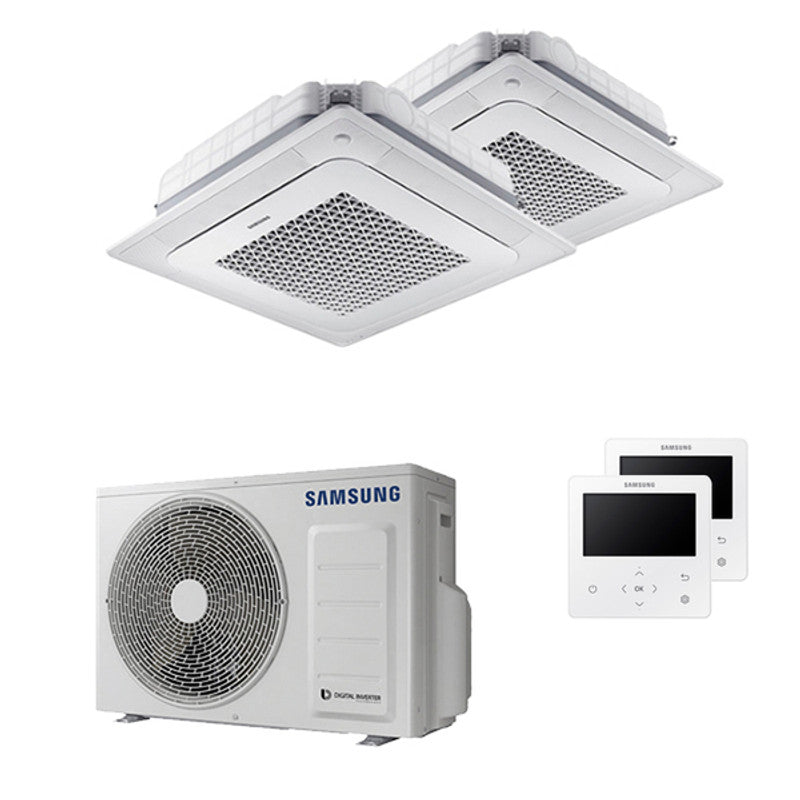 Samsung Cassetta Windfree 4-Wege-Dual-Split-Klimaanlage 9000+12000 BTU umkehrbar