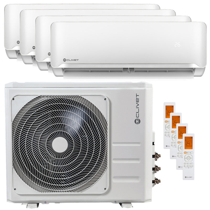 Clivet Essential-Klimaanlage, 2 geteilte Panels, 9000+9000+12000+12000 BTU, umkehrbar
