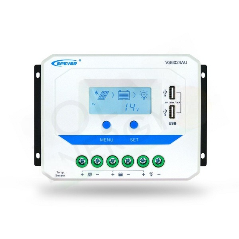 EP SOLAR VIEWSTAR VS6024AU – LADECONTROLLER PWM 60A 12-24V USB MIT DISPLAY