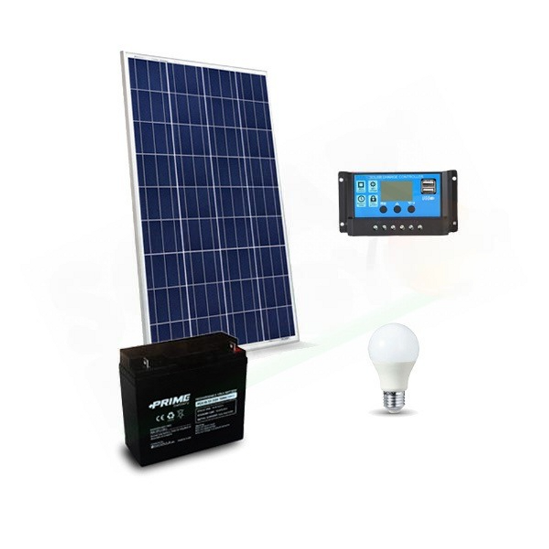 Solar-Kit SOLAR-BELEUCHTUNGSSATZ 30W 12V FÜR INNENBEREICHE 1 LED-LAMPE - 8 STUNDEN AUTONOMIE