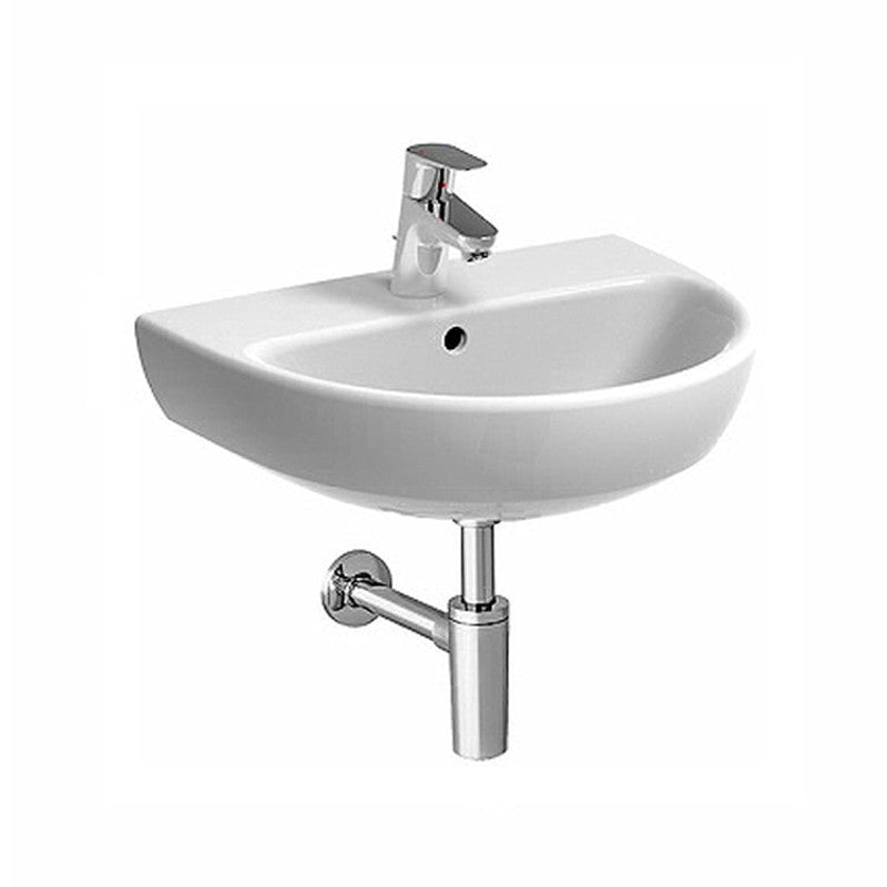 Lavamani Geberit Selnova 45 cm Einloch-Hängehandwaschbecken in glänzendem Weiß