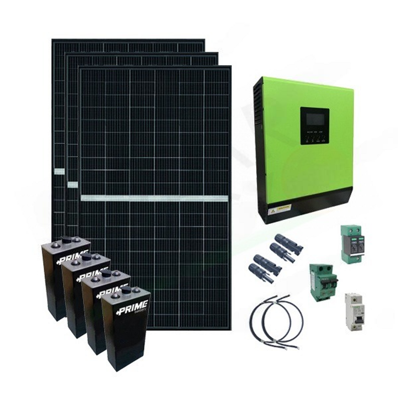 Solar-Kit OFFNETES PHOTOVOLTAIK-KIT 3,2 KW 48 V MIT OPzS 7,5 KWH-BATTERIE