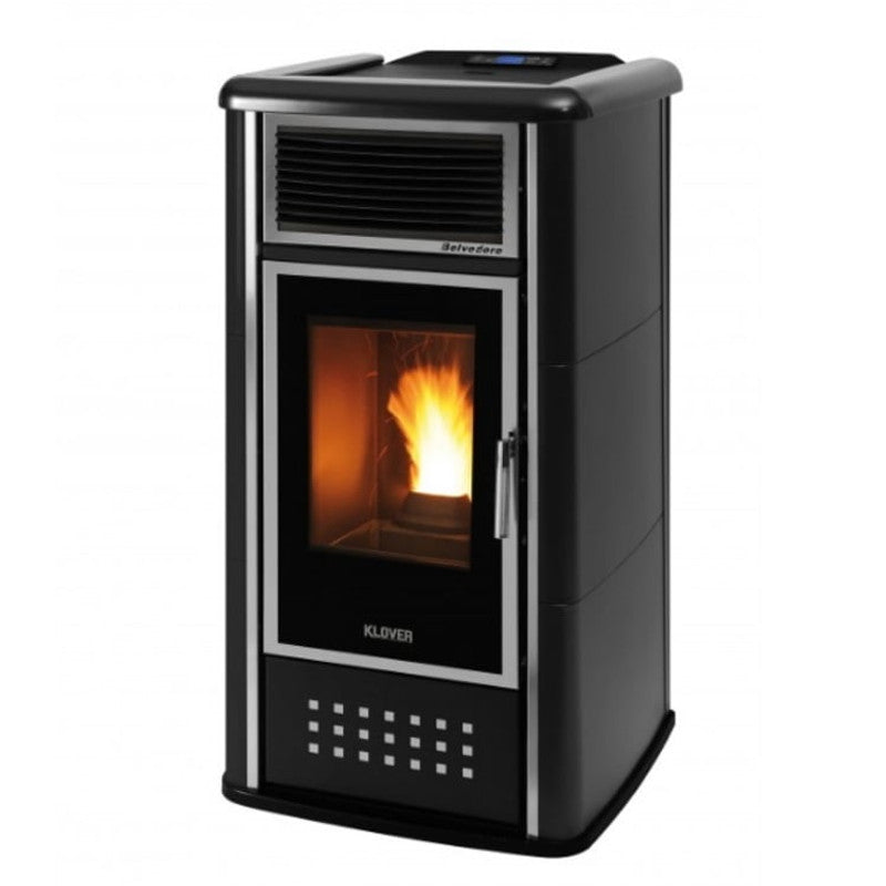Klover Belvedere 28 Pelletofen 23,7 kW Wasser+Luft+Warmwasser-Set mattschwarz