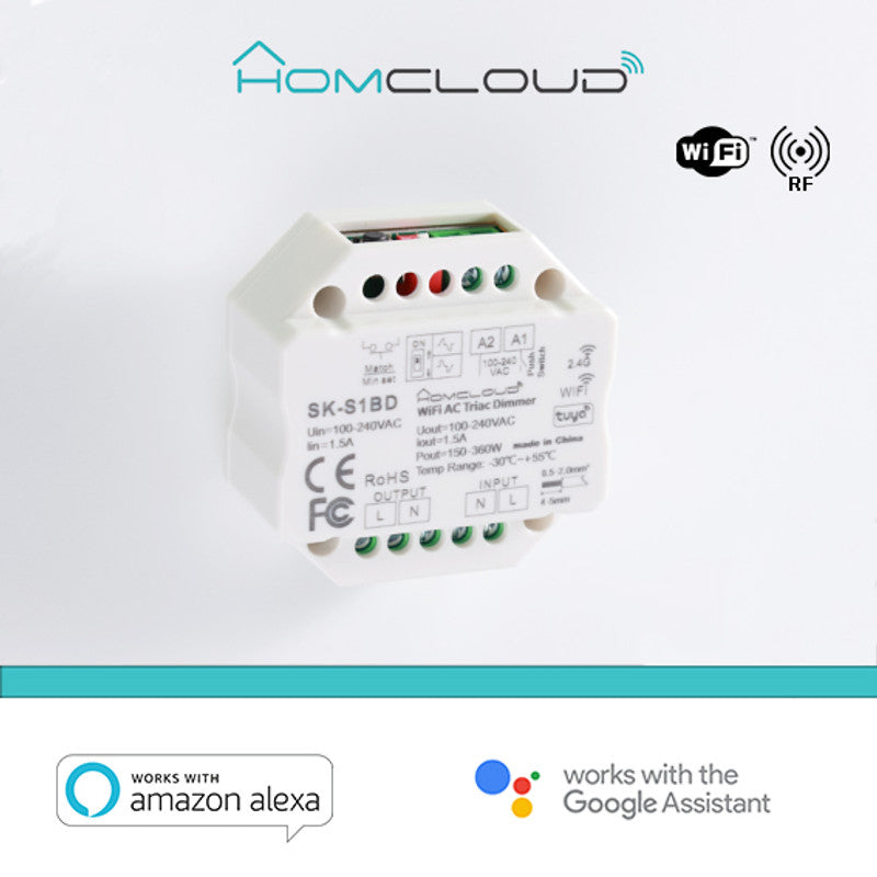 Smart Dimmer Modul 220V AC Triac 1CHx1,5A Wi-Fi+RF 2,4G