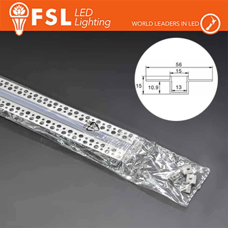 Solar-Kit ALUMINIUMPROFIL-KIT 6063 – SATIN 2m SILBER – Opalabdeckung